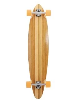 Two Bare Feet "The Chad" 42in Bamboo Series Longboard Skateboard Complete (Orange Wheels)