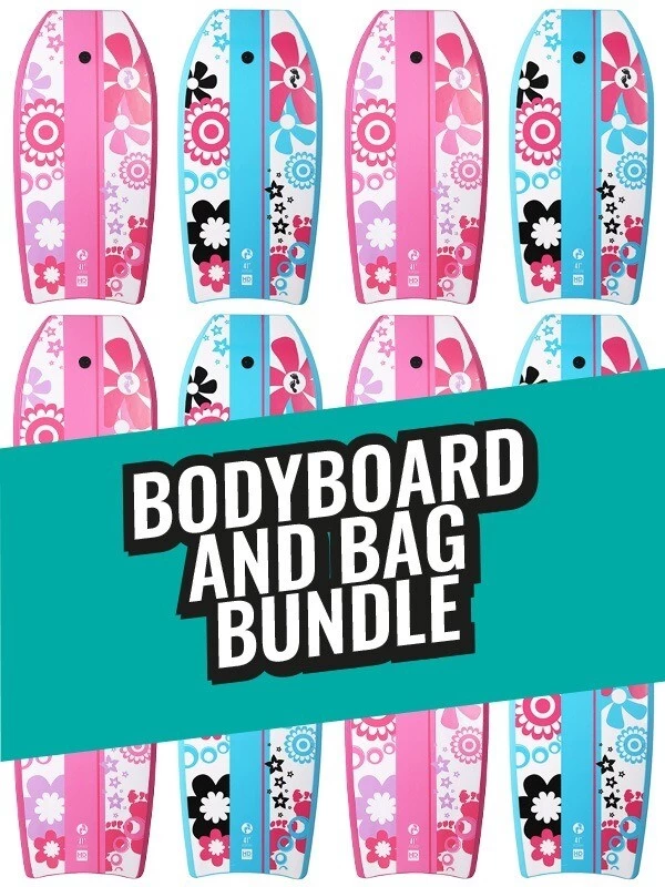 Two Bare Feet Flowers Single Bodyboard And Bag Bundle (Choice Of 33", 37", 41") 3 Two Bare Feet Flowers Single Bodyboard And Bag Bundle (Choice Of 33", 37", 41")