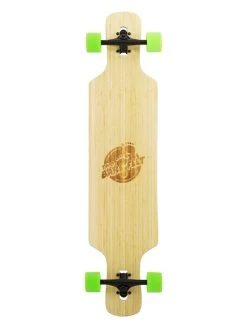 Two Bare Feet "The Parker" 42.5in Bamboo Series Longboard Skateboard Complete (Green Wheels)