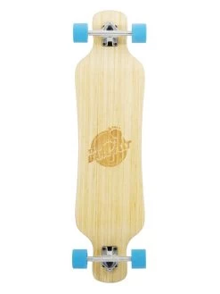 Two Bare Feet "The Larry" 39in Bamboo Series Longboard Skateboard Complete (Blue Wheels)