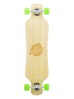 Two Bare Feet "The Larry" 39in Bamboo Series Longboard Skateboard Complete (Green Wheels)