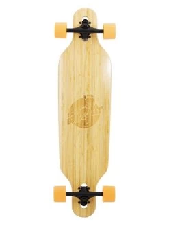 Two Bare Feet "The Austin" 36in Bamboo Series Longboard Skateboard Complete (Orange Wheels)