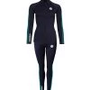 Two Bare Feet Womens Silicone Print Series 2.5mm Wetsuit Jacket & Pants Set (Black/Mint) -Surfline Shop 1 30 1
