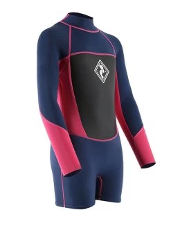 Two Bare Feet Squadron 3/2mm Short Leg Spring Junior Wetsuit (Blue/Fuchsia) 18 Two Bare Feet Squadron 3/2mm Short Leg Spring Junior Wetsuit (Blue/Fuchsia) -Surfline Shop 1c8a1402 1