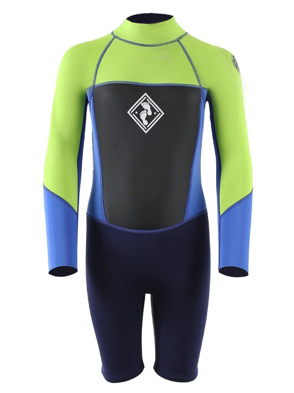 Two Bare Feet Squadron 3/2mm Short Leg Spring Junior Wetsuit (Lime/Blue/Blue) 3 Two Bare Feet Squadron 3/2mm Short Leg Spring Junior Wetsuit (Lime/Blue/Blue)