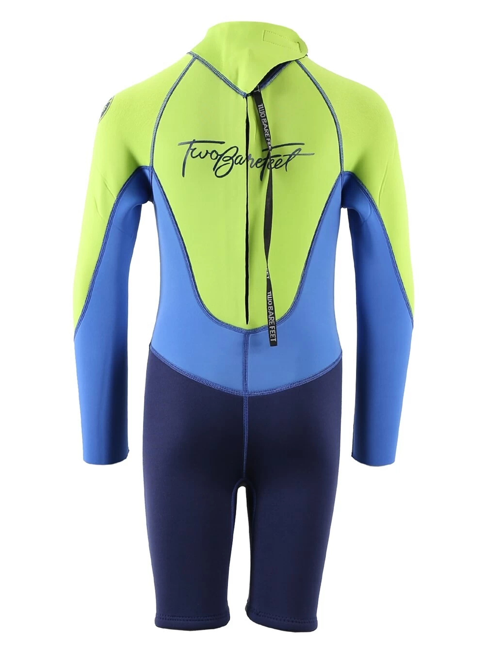 Two Bare Feet Squadron 3/2mm Short Leg Spring Junior Wetsuit (Lime/Blue/Blue) 7 Two Bare Feet Squadron 3/2mm Short Leg Spring Junior Wetsuit (Lime/Blue/Blue) - Image 5
