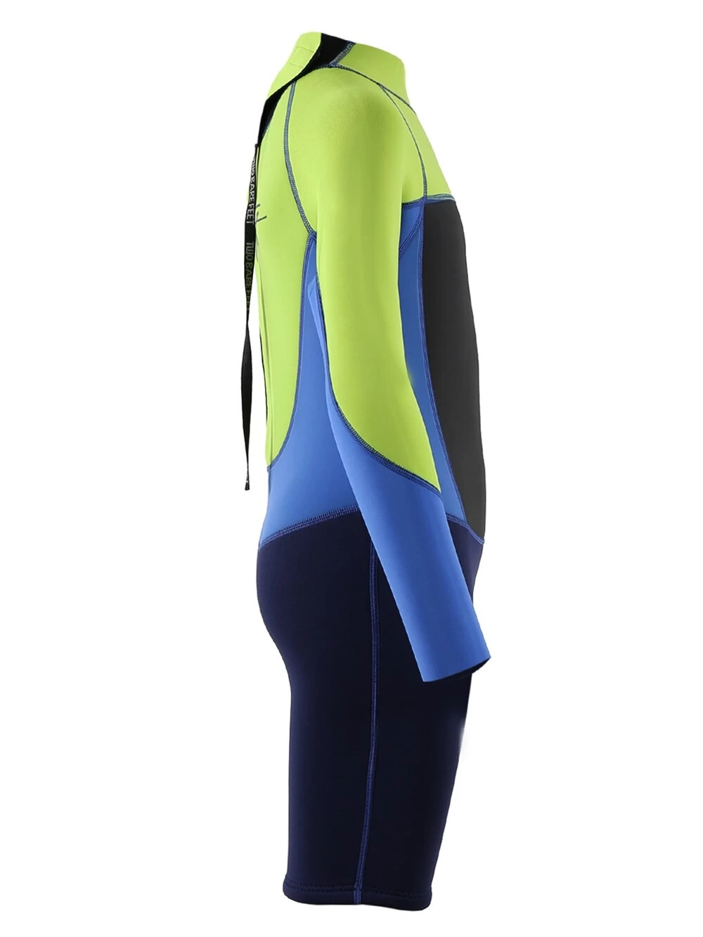 Two Bare Feet Squadron 3/2mm Short Leg Spring Junior Wetsuit (Lime/Blue/Blue) 9 Two Bare Feet Squadron 3/2mm Short Leg Spring Junior Wetsuit (Lime/Blue/Blue) - Image 7