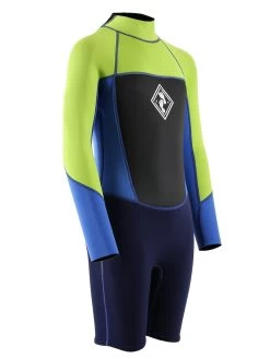 Two Bare Feet Squadron 3/2mm Short Leg Spring Junior Wetsuit (Lime/Blue/Blue) 18 Two Bare Feet Squadron 3/2mm Short Leg Spring Junior Wetsuit (Lime/Blue/Blue) -Surfline Shop 1c8a1427