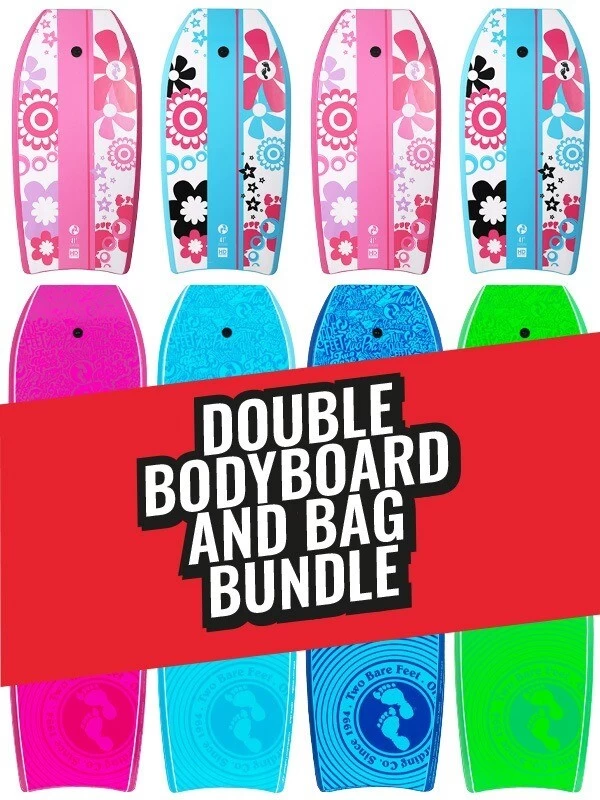 Two Bare Feet Flowers Double Bodyboard And Bag Bundle (Choice Of 33", 37", 41") 3 Two Bare Feet Flowers Double Bodyboard And Bag Bundle (Choice Of 33", 37", 41")