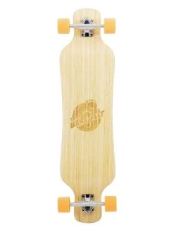 Two Bare Feet "The Larry" 39in Bamboo Series Longboard Skateboard Complete (Orange Wheels)