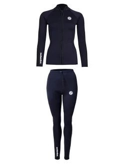 Two Bare Feet Womens Silicone Print Series 2.5mm Wetsuit Jacket & Pants Set (Black) -Surfline Shop 2 31