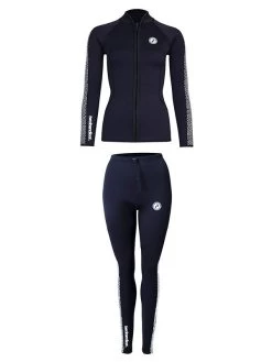 Two Bare Feet Womens Silicone Print Series 2.5mm Wetsuit Jacket & Pants Set (Black/White) -Surfline Shop 2 35