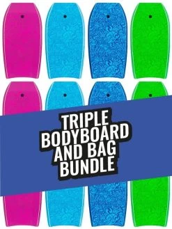 Two Bare Feet Classic Pattern Triple Bodyboard And Bag Bundle (Choice Of 33", 37", 41", 42", 44")