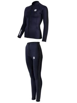 Two Bare Feet Womens Silicone Print Series 2.5mm Wetsuit Jacket & Pants Set (Black) -Surfline Shop 3 26 8
