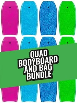 Two Bare Feet Classic Pattern Quad Bodyboard And Bag Bundle (Choice Of 33", 37", 41", 42", 44")