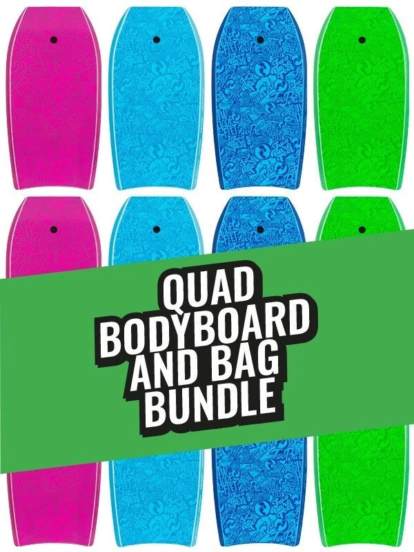 Two Bare Feet Classic Pattern Quad Bodyboard And Bag Bundle (Choice Of 33", 37", 41", 42", 44") 3 Two Bare Feet Classic Pattern Quad Bodyboard And Bag Bundle (Choice Of 33", 37", 41", 42", 44")