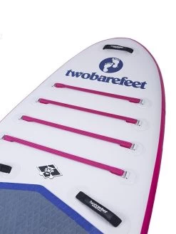 Two Bare Feet Sport Air (Allround) 10'6" X 33" X 4.75" Inflatable SUP Starter Pack (Raspberry) -Surfline Shop angle 1 raspberry
