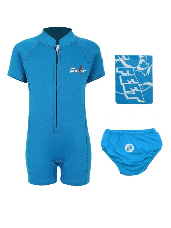 Deluxe Baby Swim Kit - Classic Wetsuit + Swim Nappy + Towel (Aqua) 3 Deluxe Baby Swim Kit - Classic Wetsuit + Swim Nappy + Towel (Aqua)