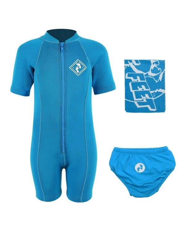 Deluxe Baby Swim Kit - Aquatica Wetsuit + Swim Nappy + Towel (Aqua) 3 Deluxe Baby Swim Kit - Aquatica Wetsuit + Swim Nappy + Towel (Aqua)