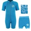 Deluxe Baby Swim Kit - Aquatica Wetsuit + Nappy Shorts + Towel (Aqua)