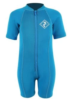 Essentials Baby Swim Kit - Aquatica Wetsuit + Nappy Shorts (Aqua) -Surfline Shop aquatica baby aqua front 3