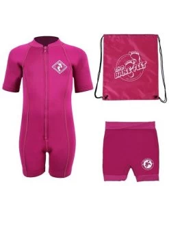 Deluxe Baby Swim Kit - Aquatica Wetsuit + Nappy Shorts + Bag (Raspberry)