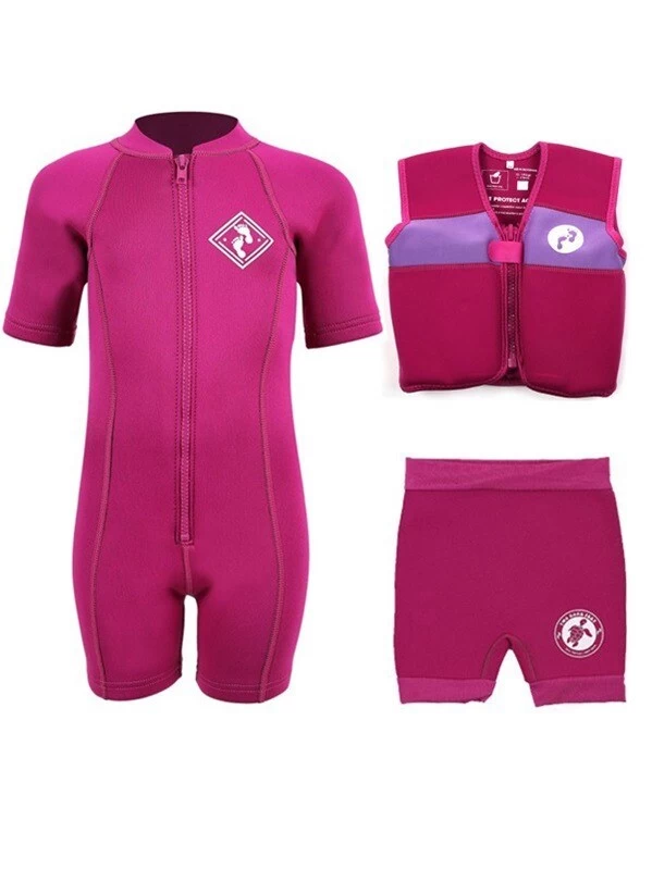 Essentials Baby Swim Kit - Aquatica Wetsuit + Nappy Shorts + Swim Vest (Raspberry) 3 Essentials Baby Swim Kit - Aquatica Wetsuit + Nappy Shorts + Swim Vest (Raspberry)