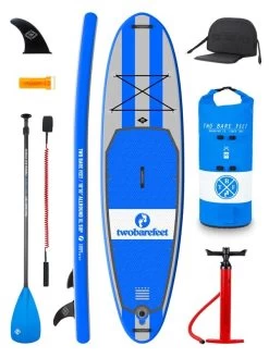 Two Bare Feet Archer (Allround XL) 10'10" X 33" X 6" Inflatable SUP Deluxe Fibreglass Hybrid Pack (Blue)