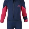 Two Bare Feet Squadron Baby Spring 3/2mm Wetsuit (Blue/ Fuchsia) 1 Two Bare Feet Squadron Baby Spring 3/2mm Wetsuit (Blue/ Fuchsia) -Surfline Shop baby squadron spring sea blue.fuchsia front 2
