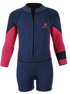Two Bare Feet Squadron Baby Spring 3/2mm Wetsuit (Blue/ Fuchsia)