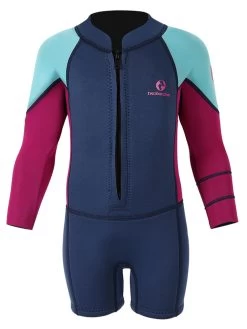 Two Bare Feet Squadron Baby Spring 3/2mm Wetsuit (Sea Blue/ Raspberry/ Blue)