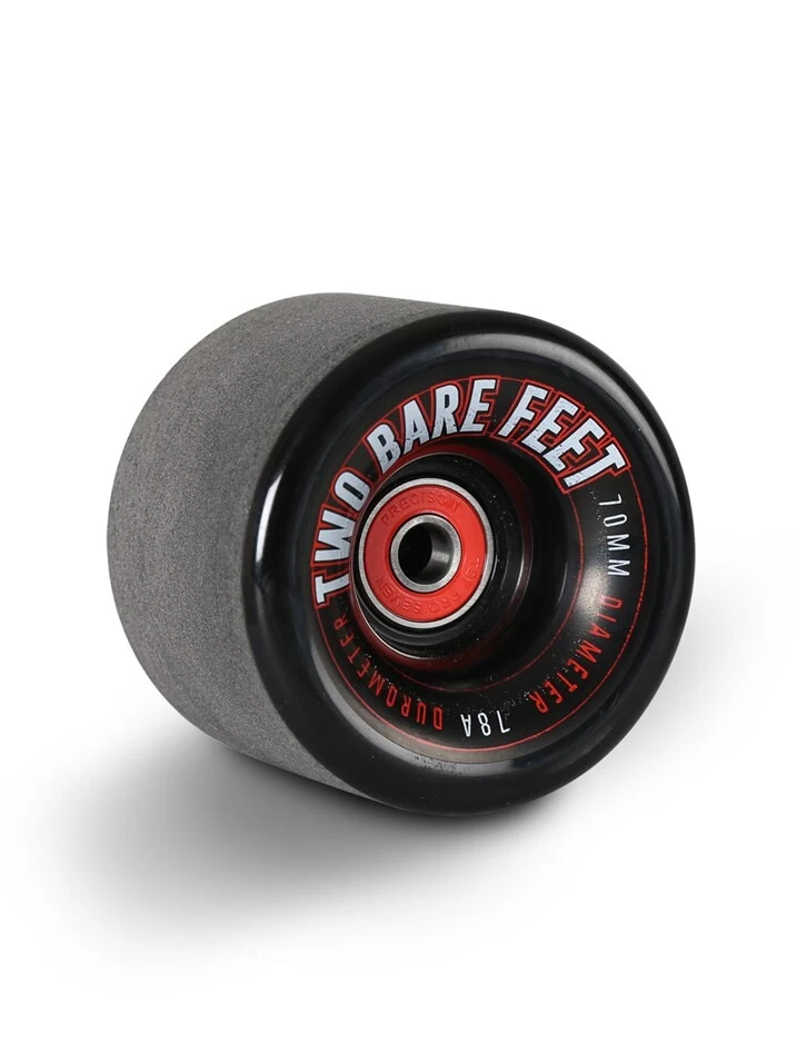 Sessions 78A Longboard Skateboard Wheels (70mm Black) With Two Bare Feet Pro Series 7 Bearings 4 Sessions 78A Longboard Skateboard Wheels (70mm Black) With Two Bare Feet Pro Series 7 Bearings - Image 2