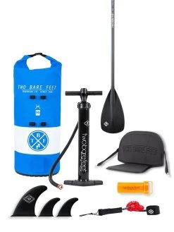 Two Bare Feet Sport Air (Allround) 10'6" X 33" X 4.75" Inflatable SUP Deluxe Carbon Hybrid Pack (Blue) 14 Two Bare Feet Sport Air (Allround) 10'6" X 33" X 4.75" Inflatable SUP Deluxe Carbon Hybrid Pack (Blue) -Surfline Shop carbon hybrid blue