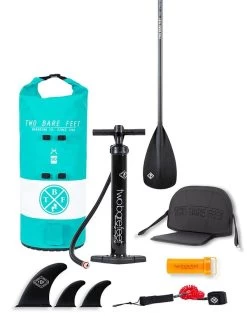 Two Bare Feet Sport Air (Allround) 10'6" X 33" X 4.75" Inflatable SUP Deluxe Carbon Hybrid Pack (Teal) 14 Two Bare Feet Sport Air (Allround) 10'6" X 33" X 4.75" Inflatable SUP Deluxe Carbon Hybrid Pack (Teal) -Surfline Shop carbon hybrid teal