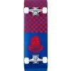 TBF Boarding Co Complete Double Kick Skateboard Checkmate (Blue / Red) -Surfline Shop checkmate blue red 1
