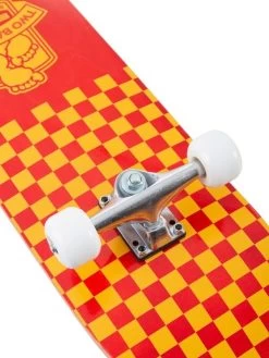 TBF Boarding Co Complete Double Kick Skateboard Checkmate (Red / Gold) -Surfline Shop checkmate red yellow 3