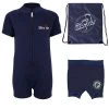 Deluxe Baby Swim Kit - Classic Wetsuit + Nappy Shorts + Bag (Blue) 1 Deluxe Baby Swim Kit - Classic Wetsuit + Nappy Shorts + Bag (Blue) -Surfline Shop classic baby navy and nappy shorts frontp