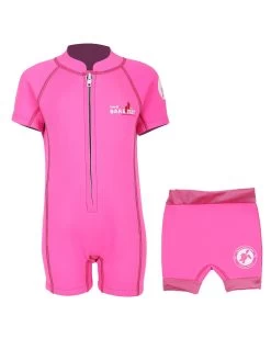 Essentials Baby Swim Kit - Classic Wetsuit + Nappy Shorts (Pink)