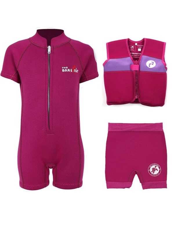Essentials Baby Swim Kit - Classic Wetsuit + Nappy Shorts + Swim Vest (Raspberry) 3 Essentials Baby Swim Kit - Classic Wetsuit + Nappy Shorts + Swim Vest (Raspberry)
