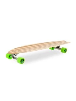Two Bare Feet "The Deacon" 40in Bamboo Series Longboard Skateboard Complete (Green Wheels) -Surfline Shop deacon green 3