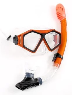 DiveSport Silicone Mask & Dry Top Snorkel 2pc Set (Orange / Clear) 7 DiveSport Silicone Mask & Dry Top Snorkel 2pc Set (Orange / Clear) -Surfline Shop divesport 2pc mask dry top orange 02