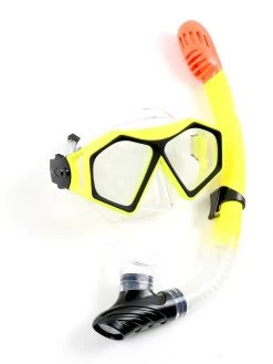 DiveSport Silicone Mask & Dry Top Snorkel 2pc Set (Yellow / Clear) 7 DiveSport Silicone Mask & Dry Top Snorkel 2pc Set (Yellow / Clear) -Surfline Shop divesport 2pc mask dry top yellow 02