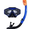 DiveSport Silicone Mask & Dry Top Snorkel 2pc Set (Blue / Black) 2 DiveSport Silicone Mask & Dry Top Snorkel 2pc Set (Blue / Black) -Surfline Shop divesport dry top 2 piece black blue 1