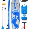 Two Bare Feet Entradia (Allround XL) 10'10" X 34" X 6" Inflatable SUP Deluxe Fibreglass Hybrid Pack (Blue)
