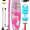 Two Bare Feet Entradia (Allround XL) 10'10" X 34" X 6" Inflatable SUP Deluxe Carbon Hybrid Pack (Pink) -Surfline Shop entradia 10 10 pink carbon hybrid pack 1