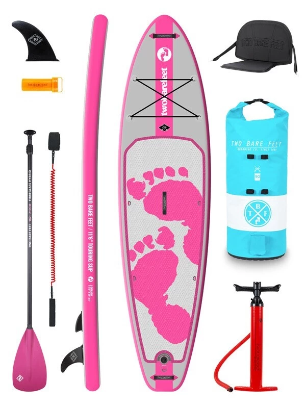 Two Bare Feet Entradia (Touring) 11'6" X 34" X 6" Inflatable SUP Deluxe Fibreglass Hybrid Pack (Pink) 3 Two Bare Feet Entradia (Touring) 11'6" X 34" X 6" Inflatable SUP Deluxe Fibreglass Hybrid Pack (Pink)