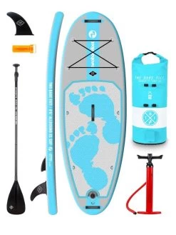 Two Bare Feet Entradia (Allround XS) 8'6" X 34" X 4.75" Inflatable Juniors SUP Starter Pack (Aqua)