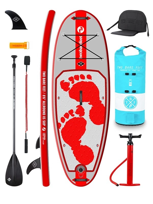 Two Bare Feet Entradia (Allround XS) 8'6" X 34" X 4.75" Inflatable Juniors SUP Deluxe Carbon Hybrid Pack (Red) 3 Two Bare Feet Entradia (Allround XS) 8'6" X 34" X 4.75" Inflatable Juniors SUP Deluxe Carbon Hybrid Pack (Red)