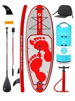 Two Bare Feet Entradia (Allround XS) 8'6" X 34" X 4.75" Inflatable Juniors SUP Ultimate Pack (Red)