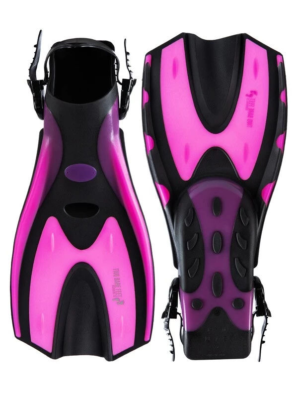Two Bare Feet Adult PVC Mask, Snorkel & F70 Fins 3 Piece Set (Pink) 5 Two Bare Feet Adult PVC Mask, Snorkel & F70 Fins 3 Piece Set (Pink) - Image 3